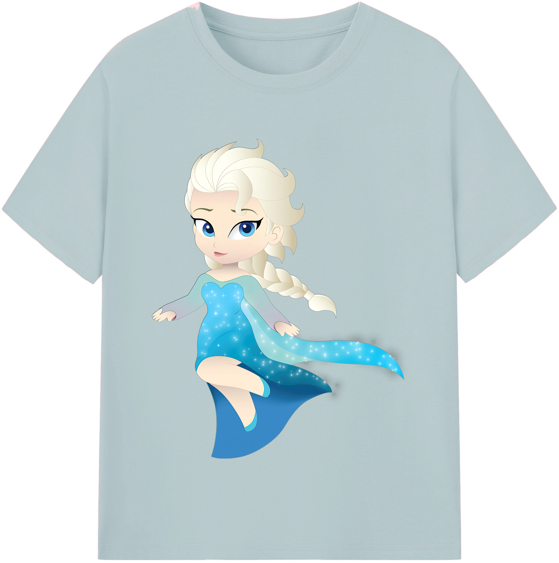 （画像用） アナと雪の女王 アンナ エルサ Frozen Anna Elsa 綿100％半袖Tシャツ（フロントプリント）